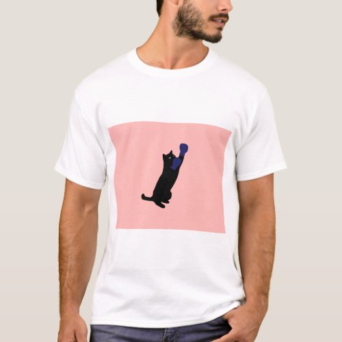 Boxing Cat with Blue Gloves Classic T Shirt