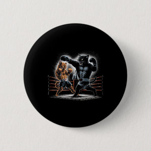 Boxing Cats Kitty Boxing Lovers Graphic Design Button
