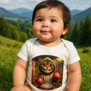 "Boxing Champ? - Cat with boxing cloves Baby Bodysuit