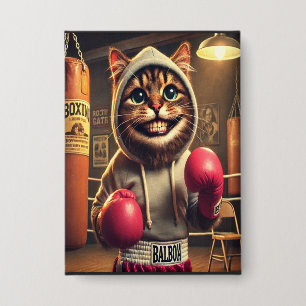 Boxing Champ? - Cat with boxing gloves Button