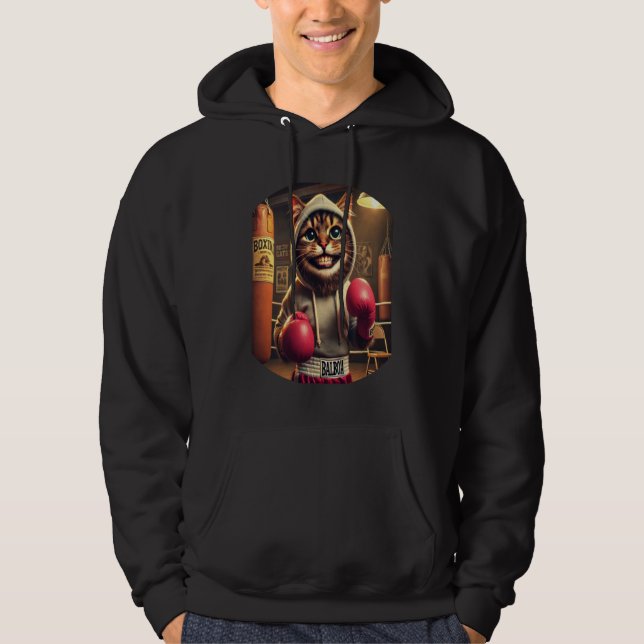 Boxing Champ? - Cat with boxing gloves Hoodie (Front)