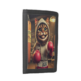 Boxing Champ? - Cat with boxing gloves Trifold Wallet