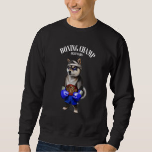 Boxing Champion Black Shiba Dog Fighter 1 Sweatshirt