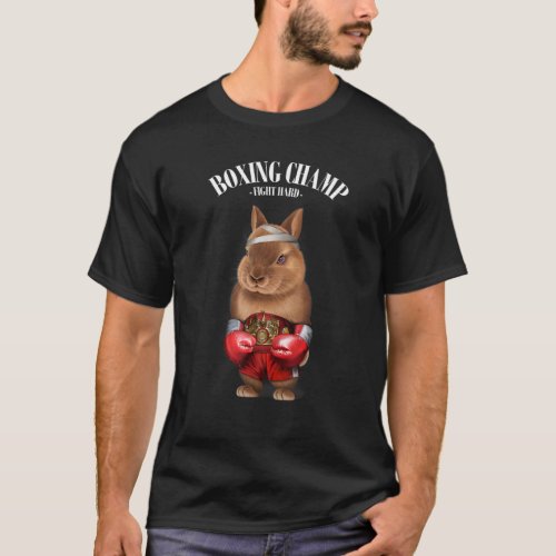 Boxing Champion Dwarf Rabbit Fighter T_Shirt