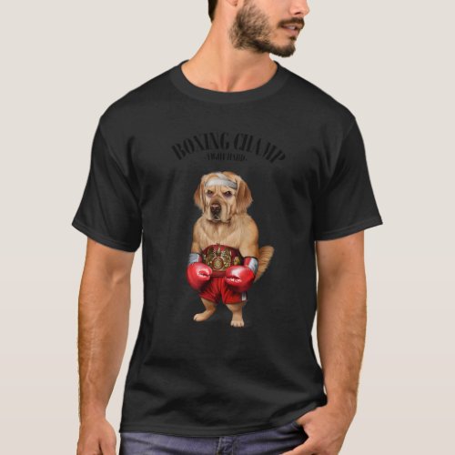 Boxing Champion Golden Retriever Dog Fighter 1 T_Shirt