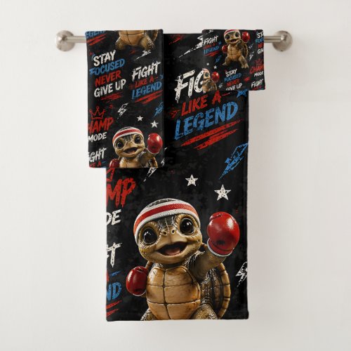 Boxing champion motivational design de bath towel set