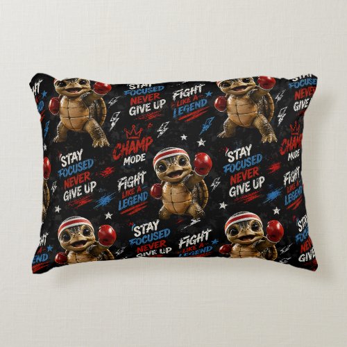 Boxing champion motivational pattern pillow descri