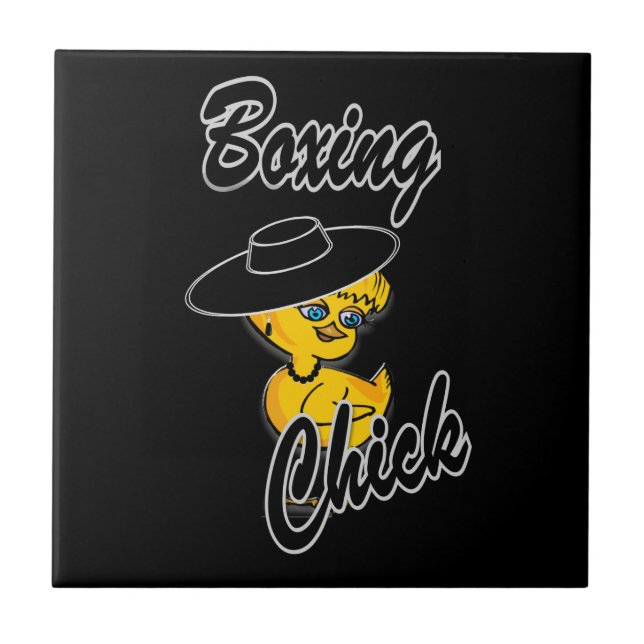 Boxing Chick #4 Ceramic Tile (Front)