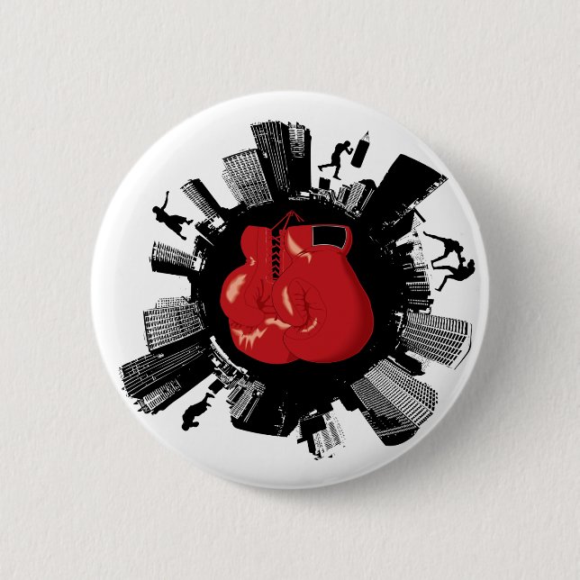 Boxing City Pinback Button (Front)