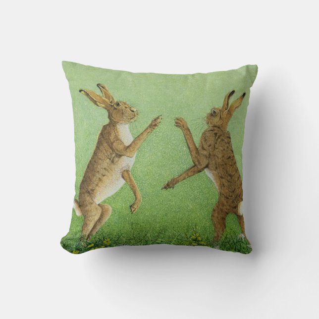 Boxing clever throw pillow (Front)