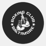Boxing Club Baltimore Gloves Graphic For A Boxing  Classic Round Sticker