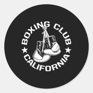 Boxing Club California Gloves Graphic For A Boxing Classic Round Sticker