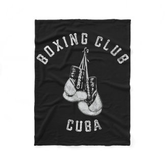 Boxing Club Cuba Gloves Fighter  Fleece Blanket