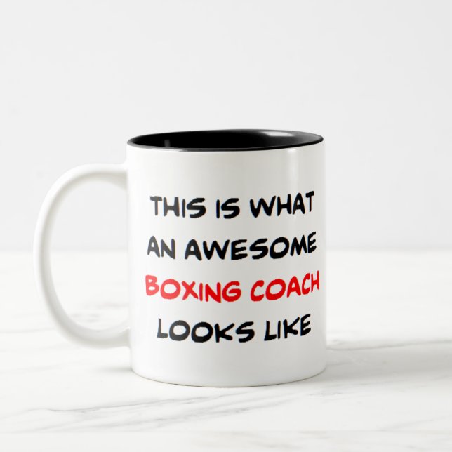 boxing coach, awesome Two-Tone coffee mug (Left)