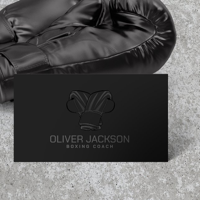 Boxing coach cool minimal  business card (Creator Uploaded)