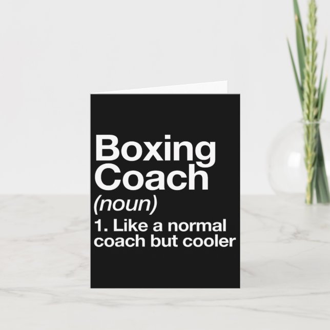 Boxing Coach Funny Sports Definition Trainer Marti Card (Front)
