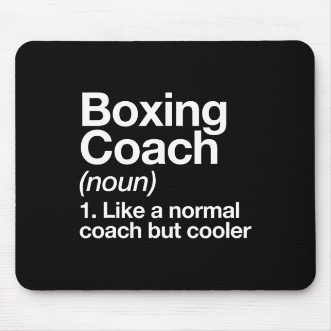Boxing Coach Funny Sports Definition Trainer Marti Mouse Pad (Front)