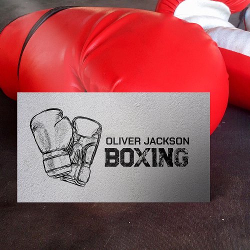 Boxing coach gloves drawing business card