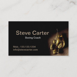 Boxing Coach Gloves Prize Ring Sport Card Club