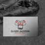 Boxing coach grey and red gloves business card