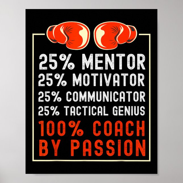 Boxing Coach Saying For Boxing Team Motivator 100% Poster (Front)