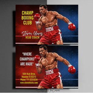 Boxing Coach Trainer Gym Sports G.O.A.T Business Card