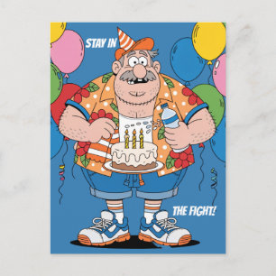Boxing Corner Man Birthday Cheer Greeting Postcard