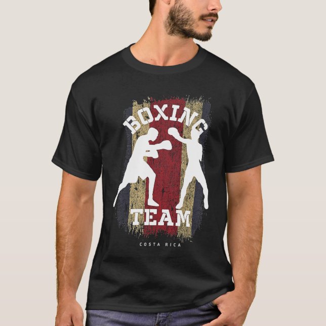 Boxing Costa Rica Combat Sports Fighter Boxing T-Shirt (Front)