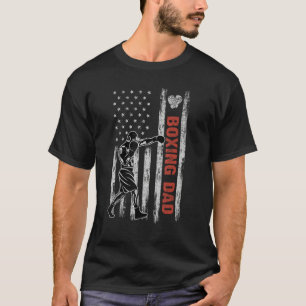 Boxing Dad American Flag Father's Day 4th Of July  T-Shirt