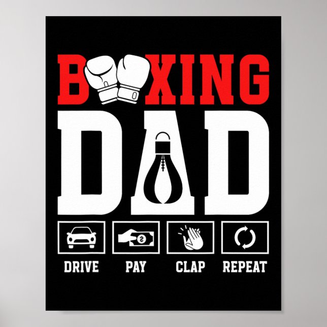 Boxing Dad Drive Pay Clap Boxing Father  Poster (Front)