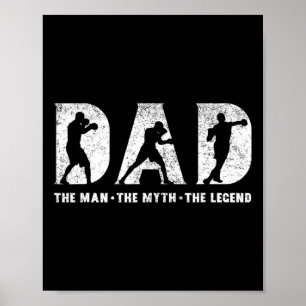 Boxing Dad The Man The Myth The Legend Father's Da Poster