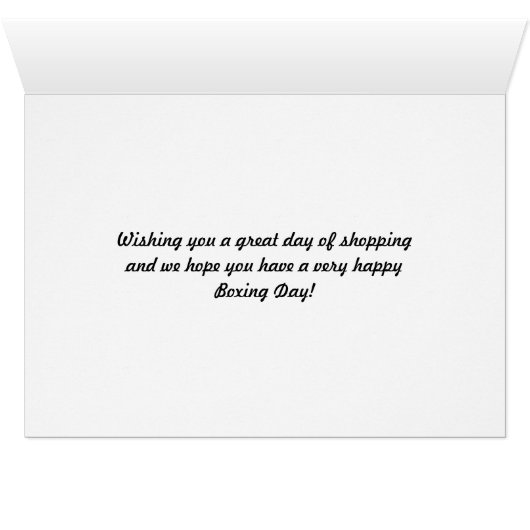 Boxing Day Card from Couple, We Love Sales (Inside Horizontal (Bottom))