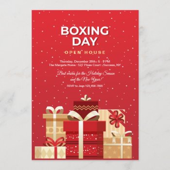 Boxing Day Invitation In Red by CottonLamb at Zazzle