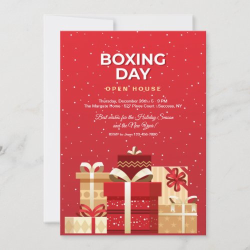 Boxing Day Invitation in Red