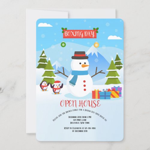 Boxing Day Snowman Invitation