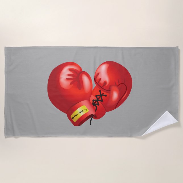 Boxing Design Beach Towel (Front)