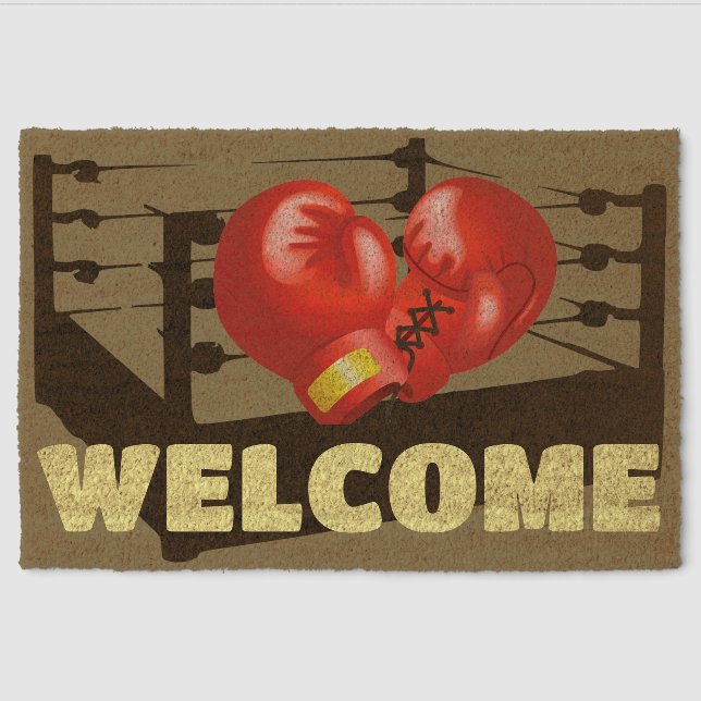 Boxing Design Coir DoorMat Fiber Doormat (Front)
