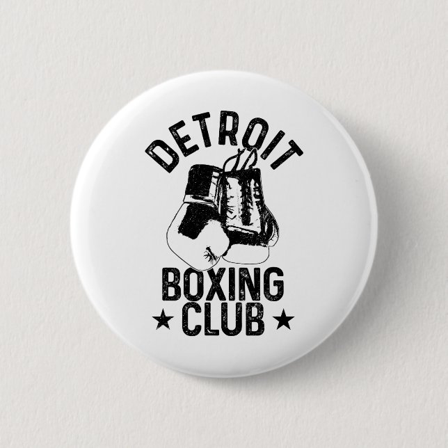 Boxing Detroit Michigan Martial Arts Boxer 1  Button (Front)