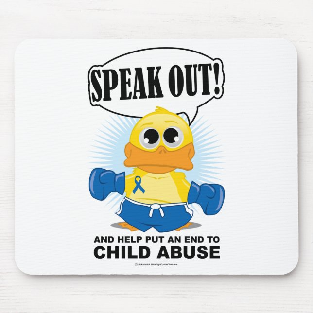 Boxing Duck Child Abuse Mouse Pad (Front)