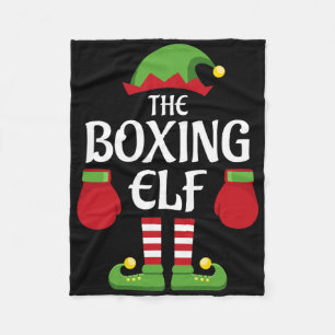 Boxing Elf Family Matching Group Christmas Boxer Fleece Blanket