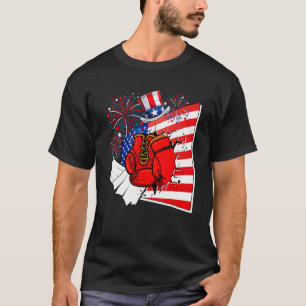 Boxing Equipment Costume American Flag 4th Of July T-Shirt