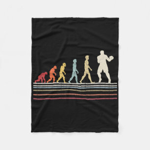 Boxing Evolution Funny Boxer Gift Retro Vintage Bo Fleece Blanket