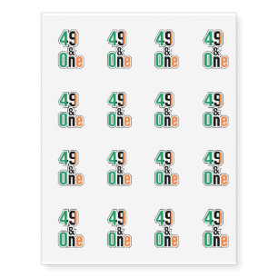 Boxing Fans Irish Forty-Nine And One (49 And 1) Temporary Tattoos