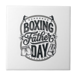 Boxing Father Day Vintage Engraving Shirt Design_1 Ceramic Tile