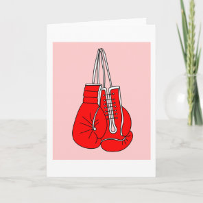 Boxing Female Boxer Retro Boxing Gloves Card