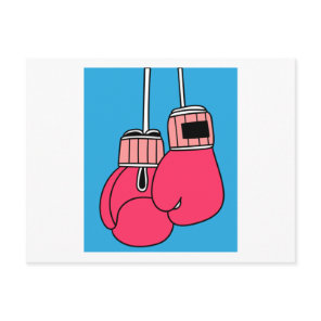 Boxing Female Boxer Retro Boxing Gloves Postcard