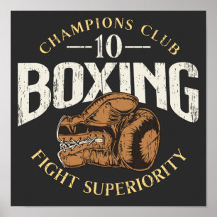Boxing fight gloves distressed  poster