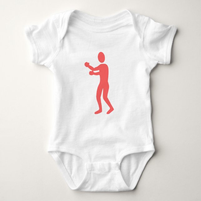 Boxing Figure - Tropical Pink Baby Bodysuit (Front)