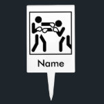 Boxing Figures Cake Topper<br><div class="desc">Simple and unique boxing gifts featuring stick figure boxers! Boxing shirts and gifts!</div>
