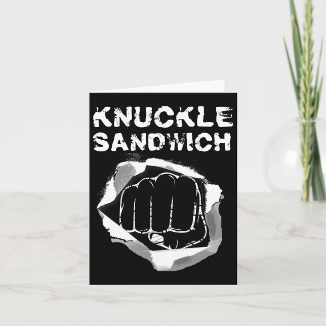 Boxing Fist Punch Knuckle Sandwich Boxer Fighter  Card (Front)